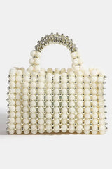 Fame Metallic and Pearl Cluster Beaded Handbag