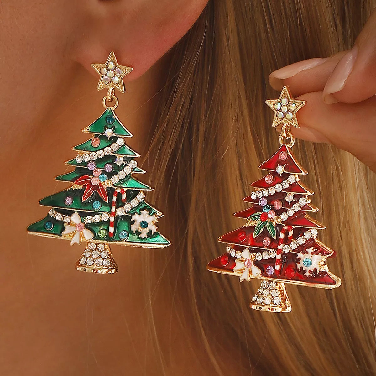 Christmas Tree Dangle Earrings