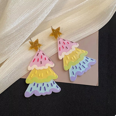 Christmas Tree Dangle Earrings
