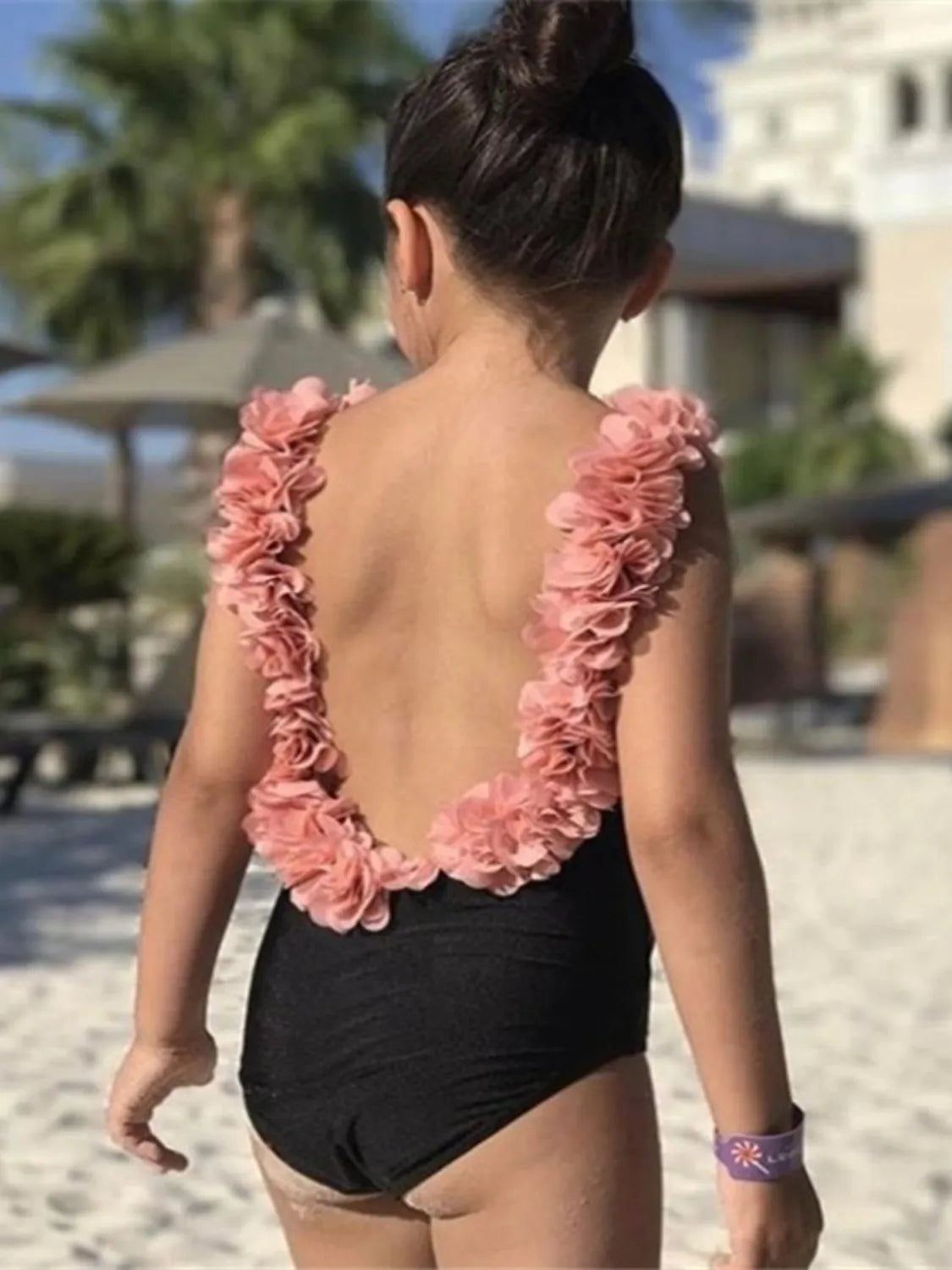 Backless Petal Strap Parent-Child Swimsuit