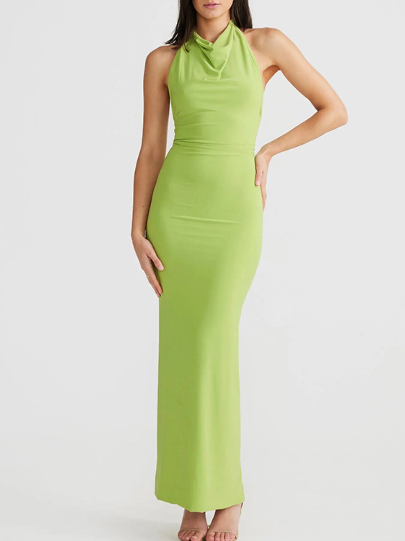 Backless Slit Sleeveless Bodycon Maxi Dress