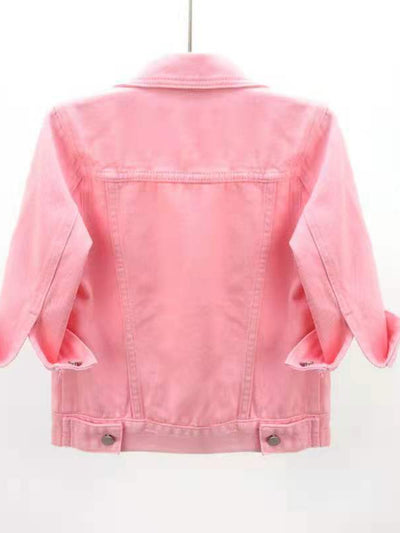 Full Size Cropped Denim Jacket Plus Size