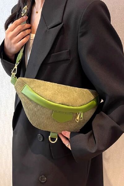 Zenana Corduroy Crossbody Bag with Removable Strap Style