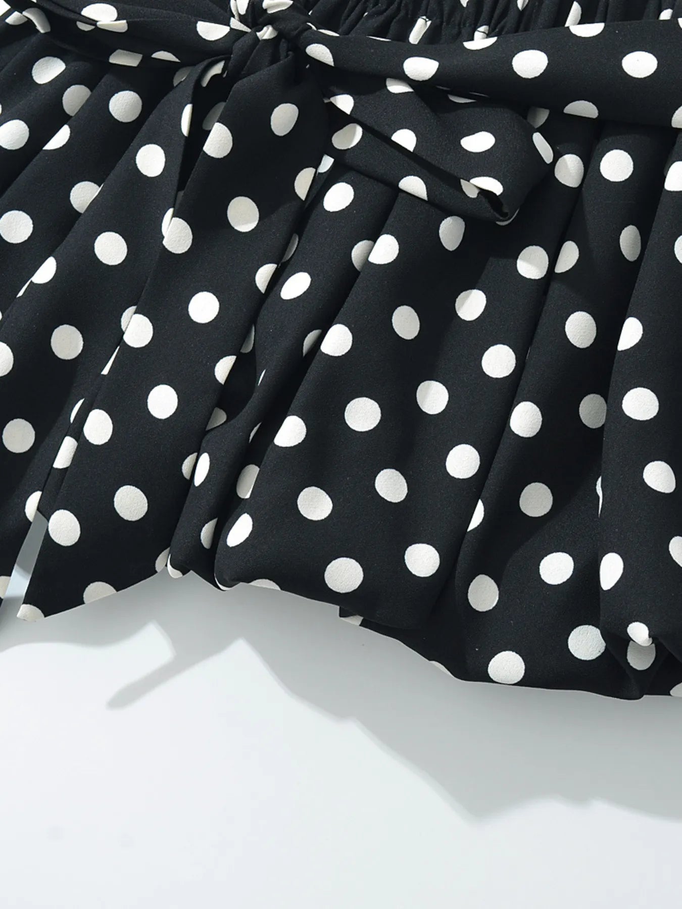 Polka Dot One-Shoulder Top and Mini Skirt Set