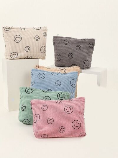 Zenana Corduroy Smile Clutch Bag for Trendy Outings