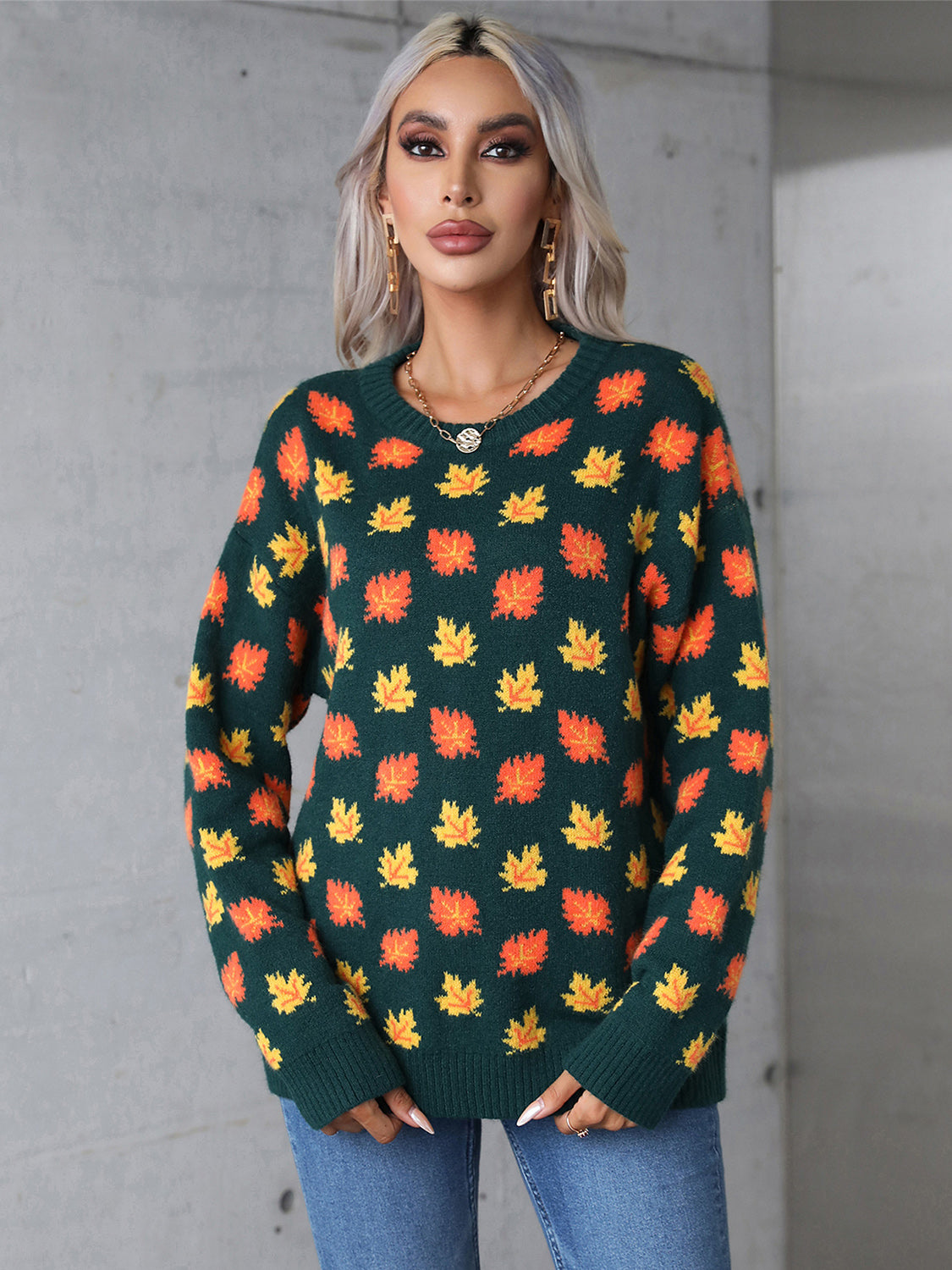 Angel Wings Maple Leaf Cozy Sweater - Perfect for Fall Chic