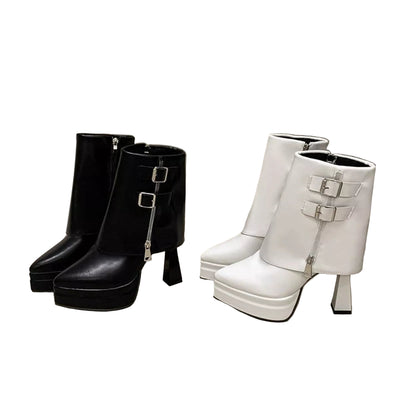 Point Toe High Heels Boots