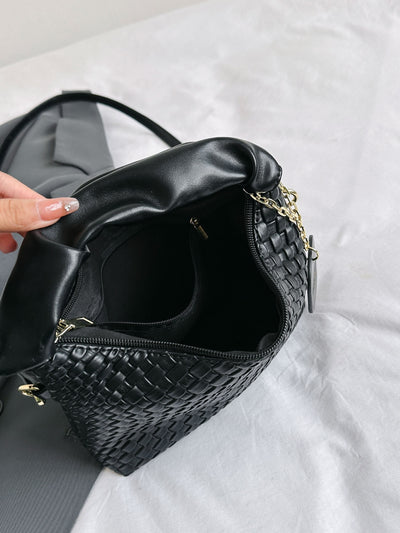 Stylish PU Leather Woven Crossbody Bag for Every Occasion