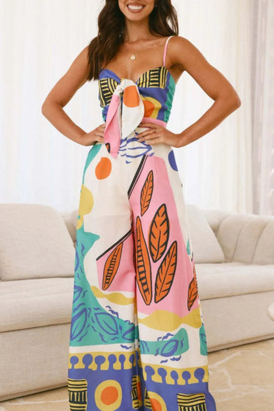 Printed Wide Leg Cami Jumpsuit