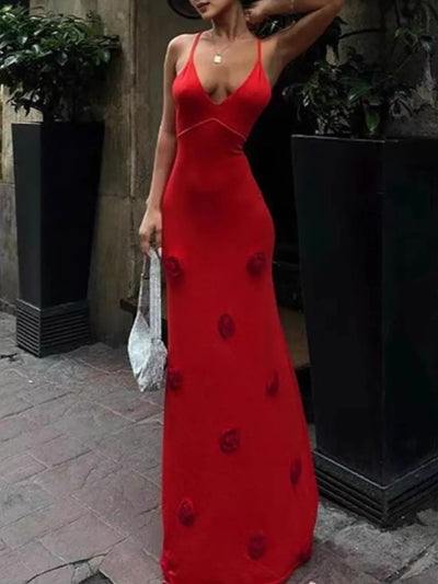 Flower Maxi Sweater Cami Dress