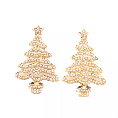 Christmas Tree Rhinestone Earrings