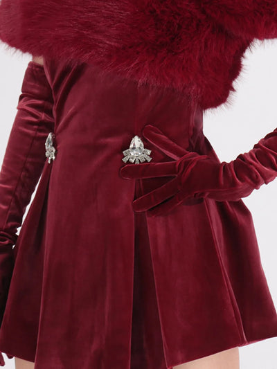 Fuzzy Off Shoulder Mini Dress