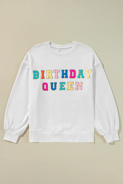 Birthday Queen Festive Sequin Sweatshirt - Vibrant & Stylish