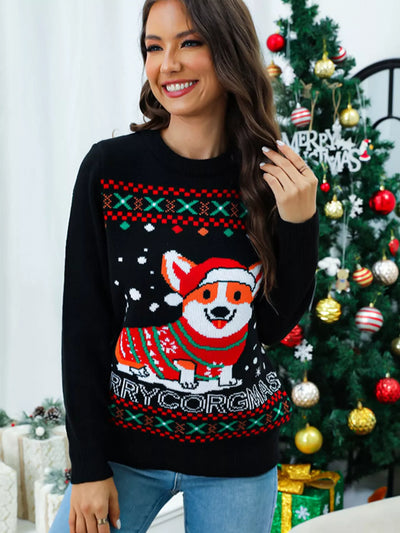 Christmas Round Neck Long Sleeve Sweater