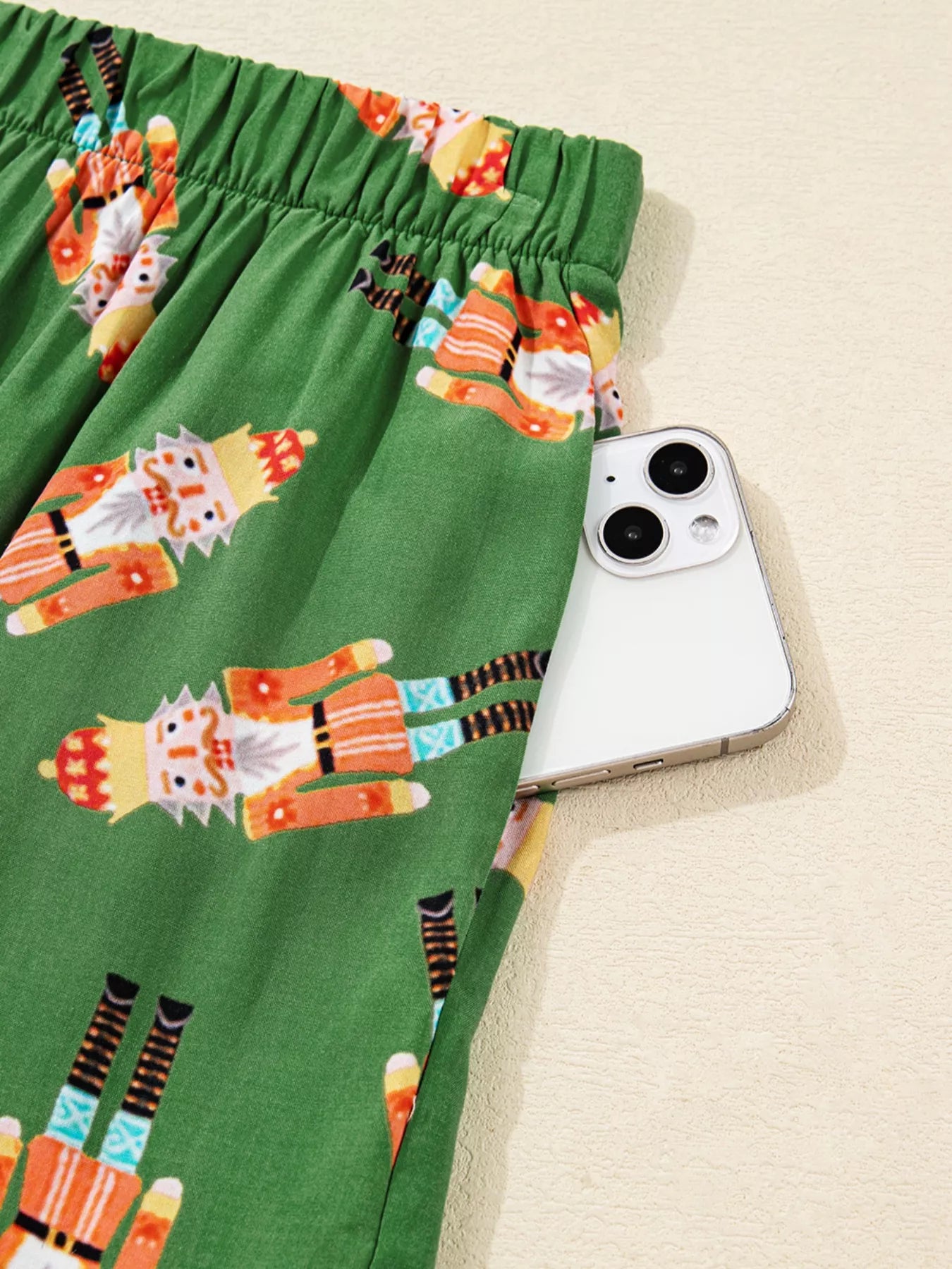 Christmas Nutcracker Button Up Top and Shorts Lounge Set