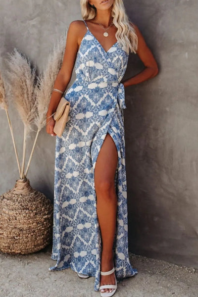 Printed Tied Maxi Cami Dress