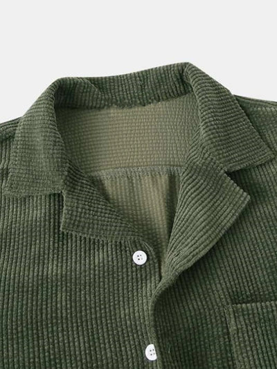 Men's Full Size Classic Textured Top and Shorts Set Plus Size