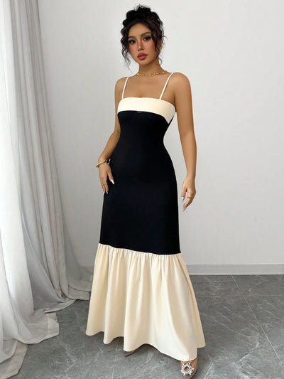 Color Block Maxi Cami Dress