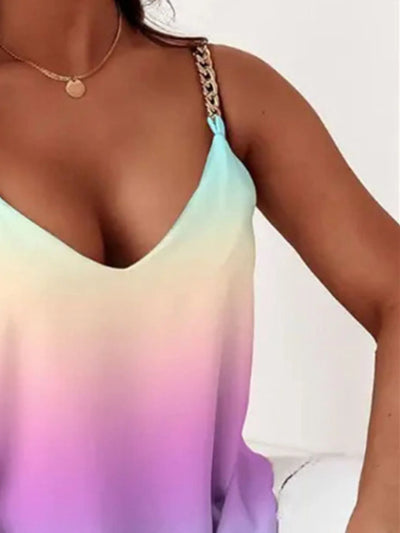 Chain Strap V-Neck Tank Top