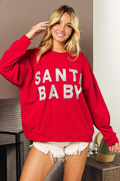 BiBi Santa Baby Lettering Christmas Sweatshirt
