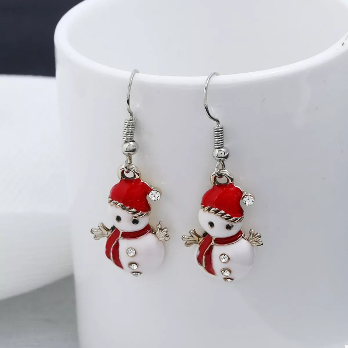 Christmas Snowman Drop Earrings