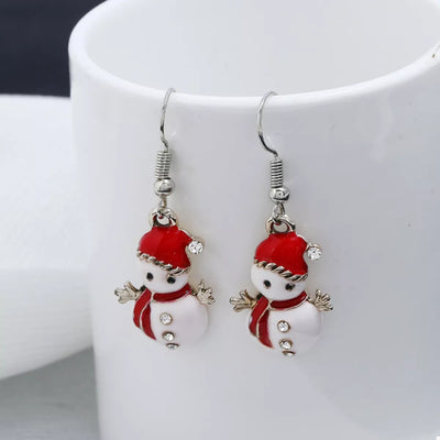 Christmas Snowman Drop Earrings