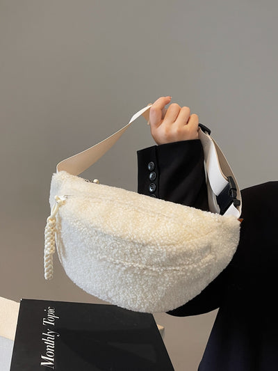 Stylish Sherpa Crossbody Bag with Adjustable Strap