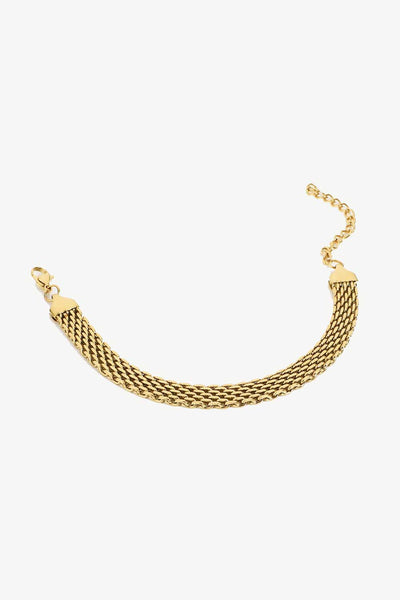 Luxurious 18K Gold-Plated Wide Chain Bracelet - Stylish Elegance