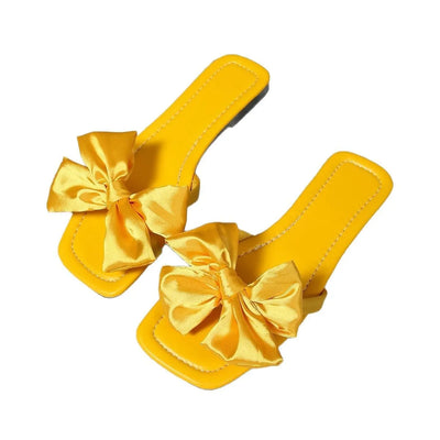 Bow Open Toe Flats Sandals