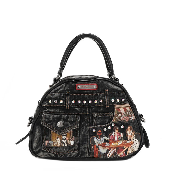Nicole Lee USA Denim Sisters Secret Dome Handbag