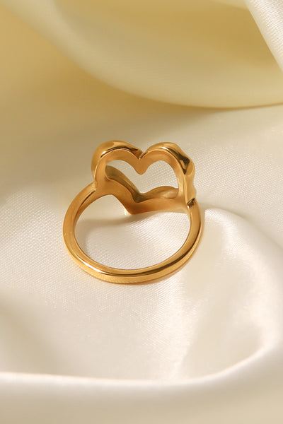 Elegant 18K Gold Plated Heart Ring - Stylish & Gift-Ready