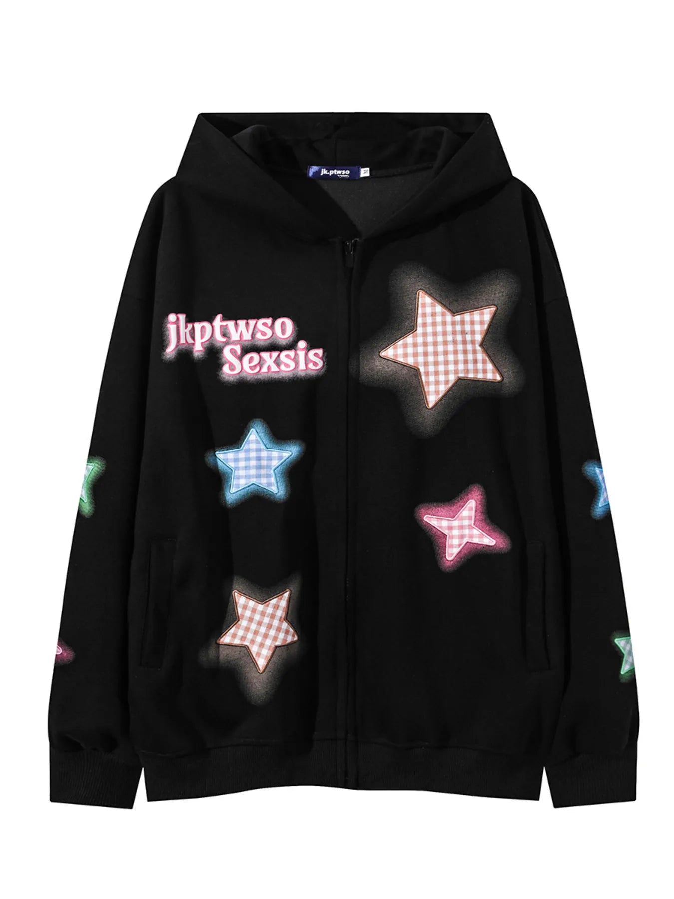 Men's Star Zip Up Long Sleeve Hoodie