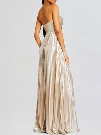 Split Sweetheart Neck Tube Maxi Dress