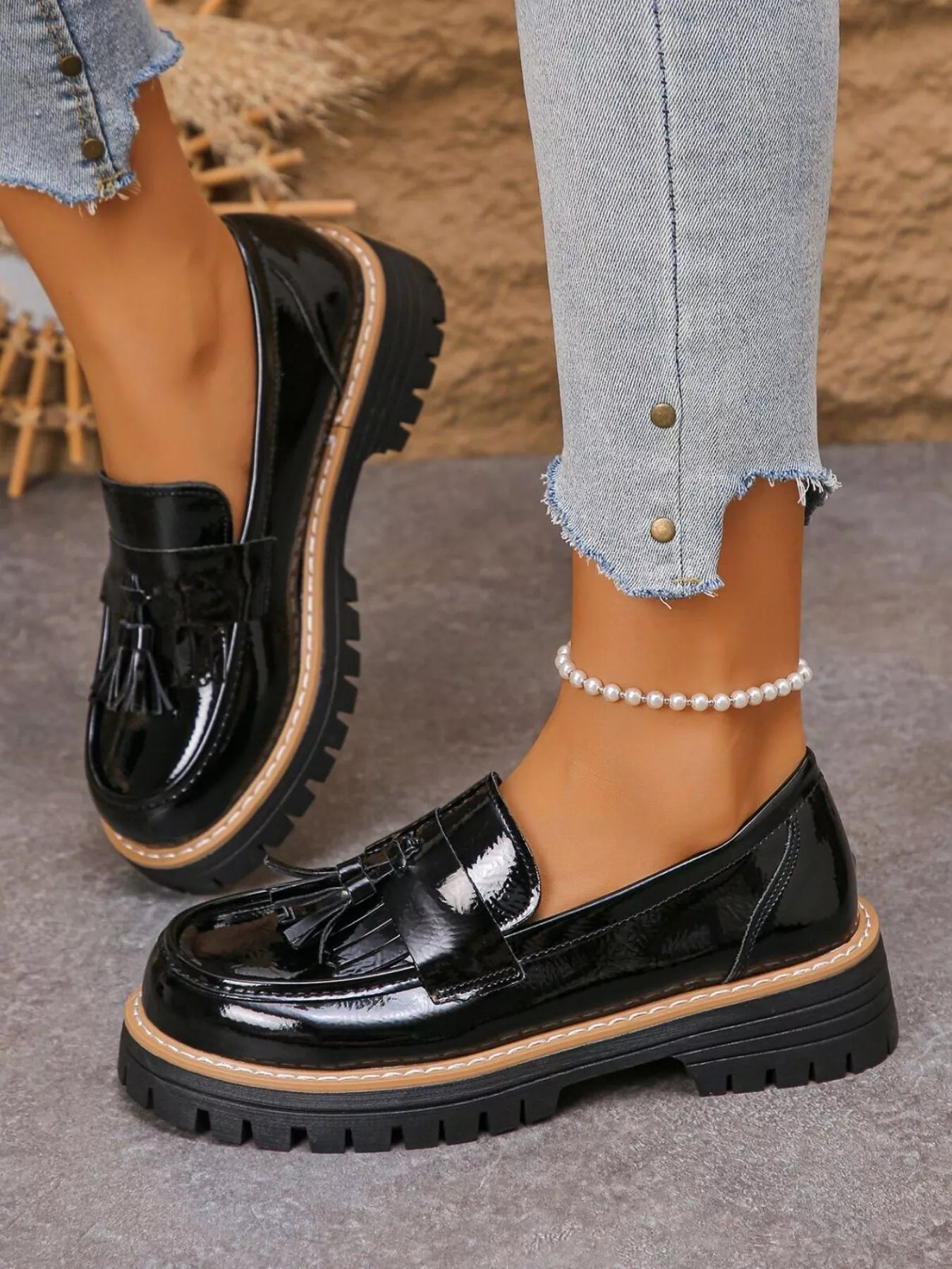 Tassel Round Toe Platform Loafers