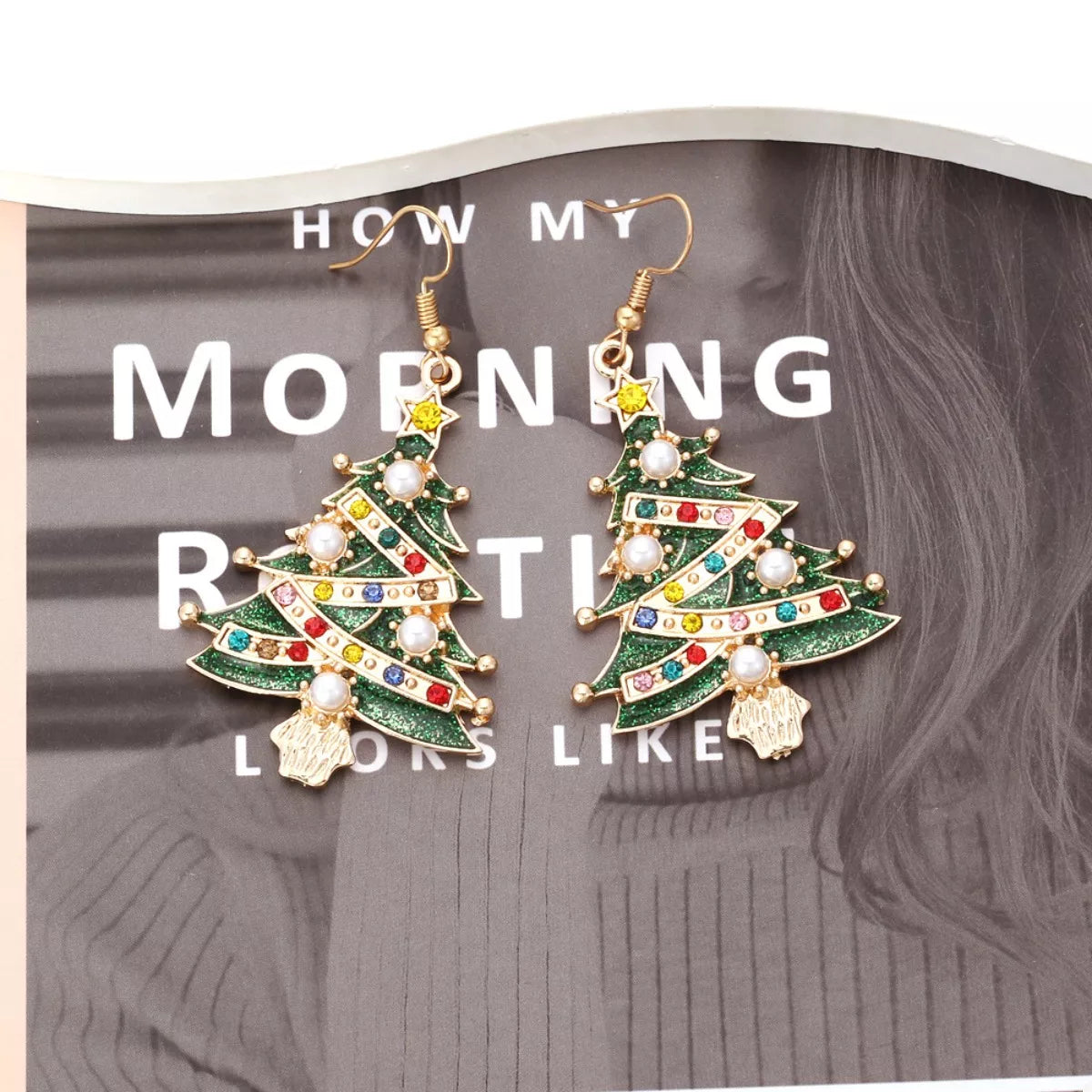 Christmas Tree Dangle Earrings