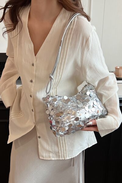Sequin Knotted Straps Shoulder Bag for Sparkling Style