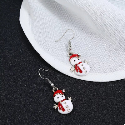 Christmas Snowman Drop Earrings
