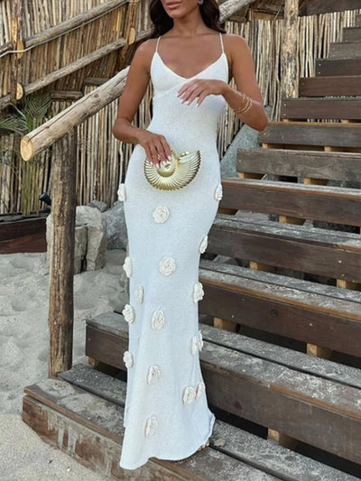 Flower Maxi Sweater Cami Dress