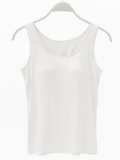 Full Size Wide Strap Model Tank with Bra
