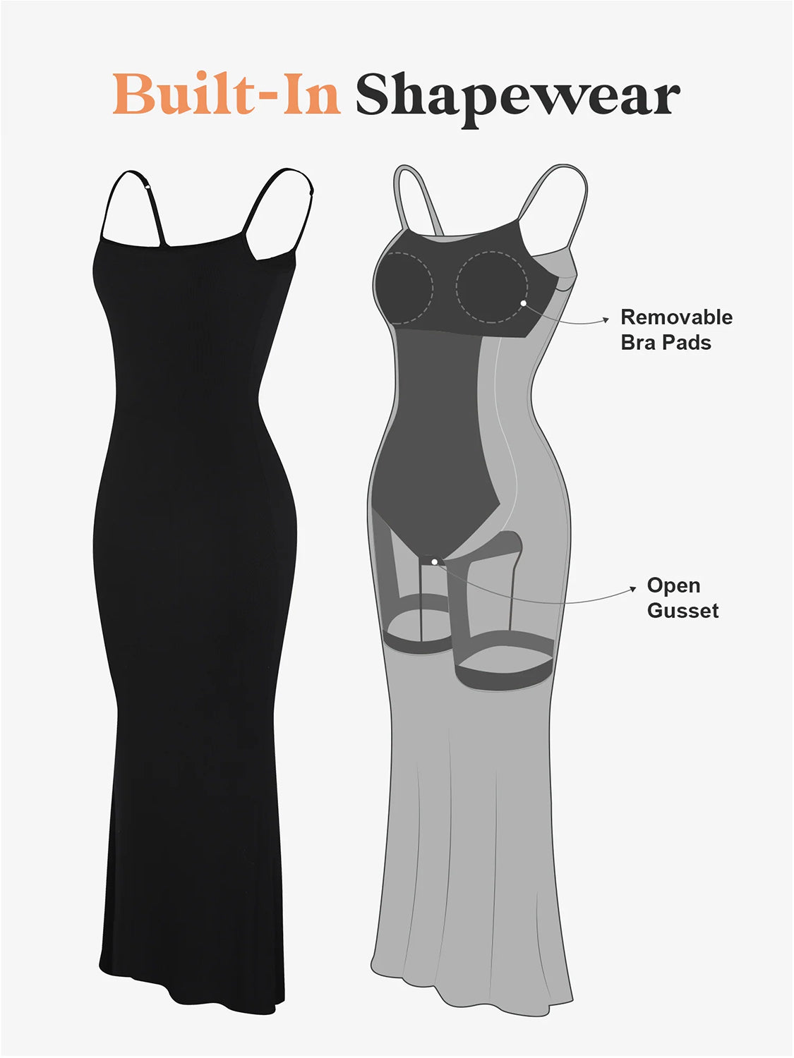 Elegant Maxi Dress with Built-In Shapewear for Confidence