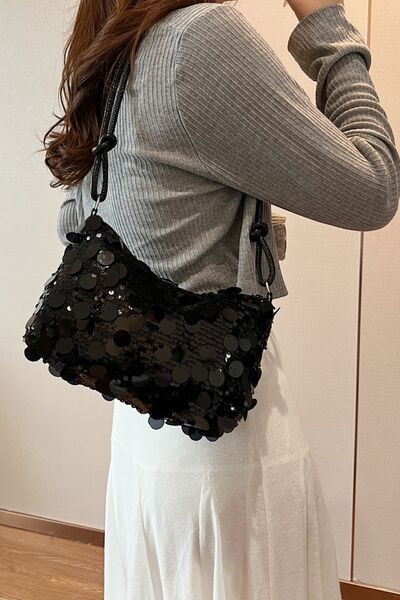 Sequin Knotted Straps Shoulder Bag for Sparkling Style