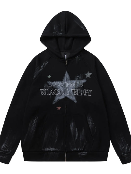 Men's Vintage Star Zip-Up Hoodie