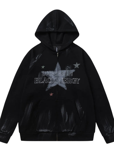Men's Vintage Star Zip-Up Hoodie