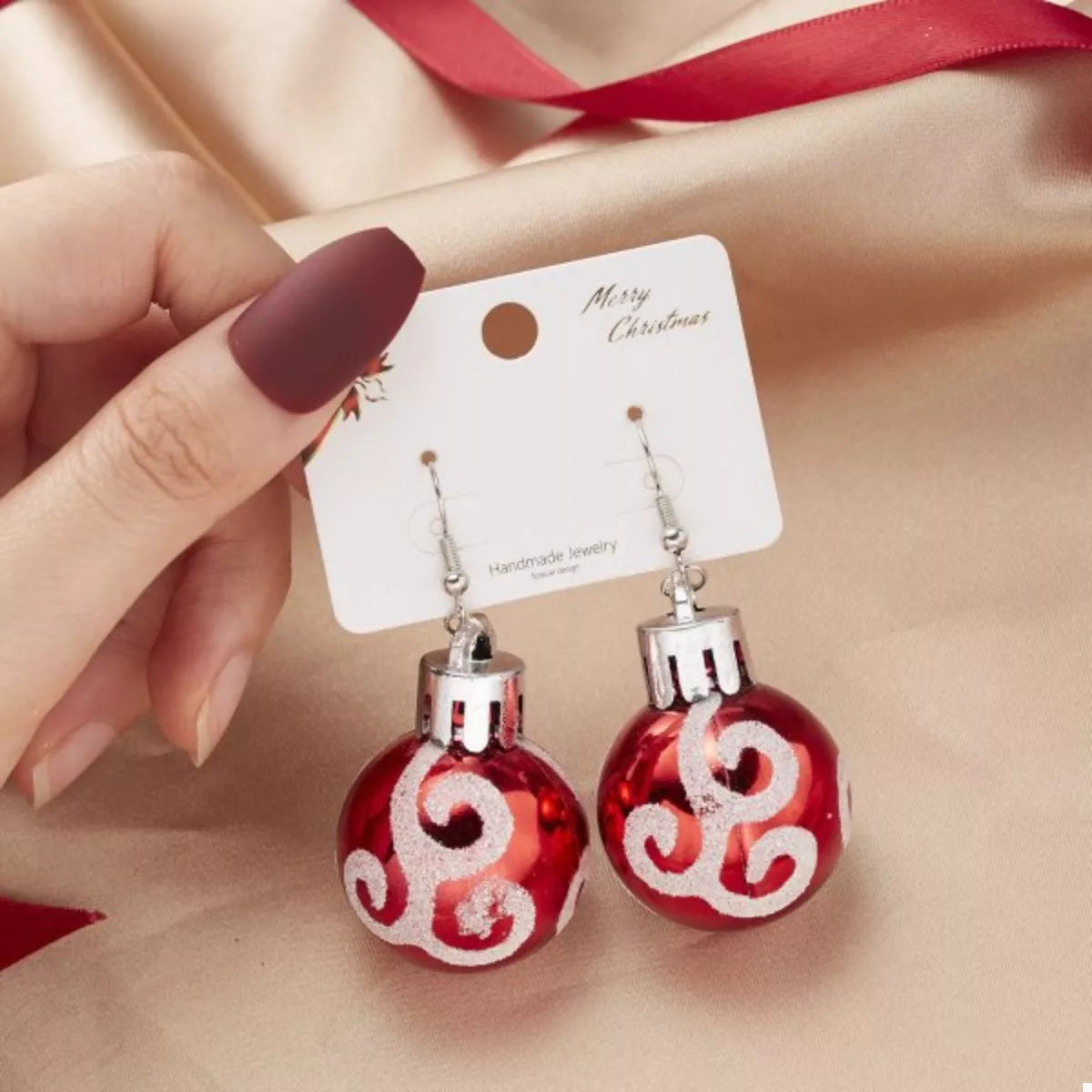 Christmas Ball Drop Earrings