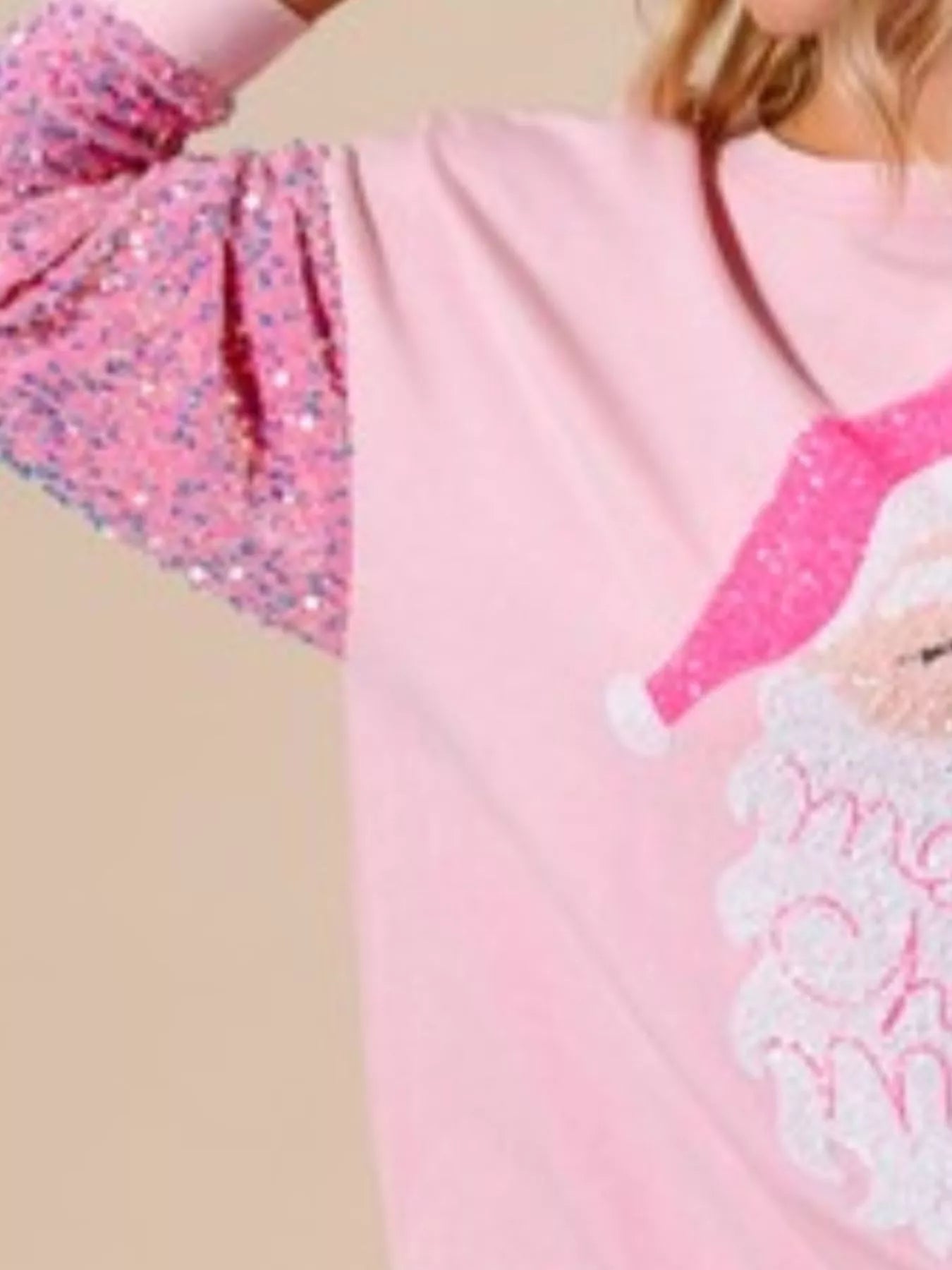 Christmas Theme Sequin Long Sleeve Sweatshirt