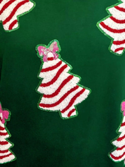 Christmas Tree Sequin Long Sleeve Sweatshirt