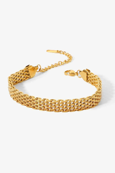 Luxurious 18K Gold-Plated Wide Chain Bracelet - Stylish Elegance
