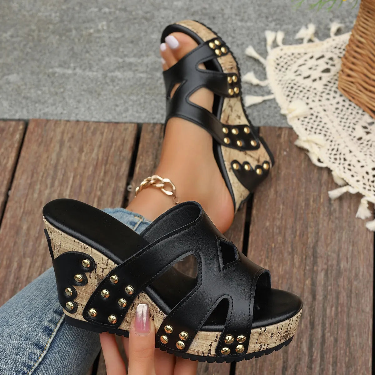 Open Toe Wedge Sandals