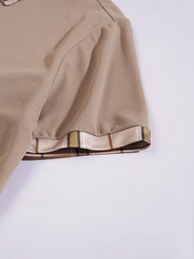 Men's Full Size Classic Plaid Collar Polo and Shorts Set Plus Size