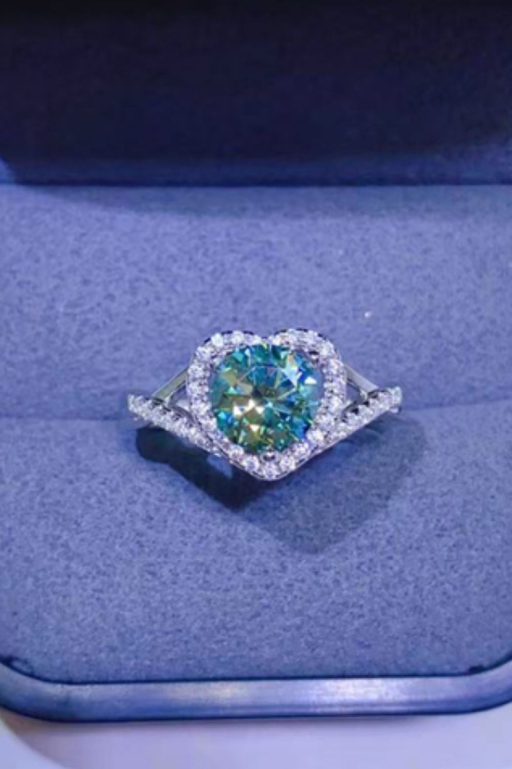 Adored 1 Carat Moissanite Heart Ring in 925 Sterling Silver